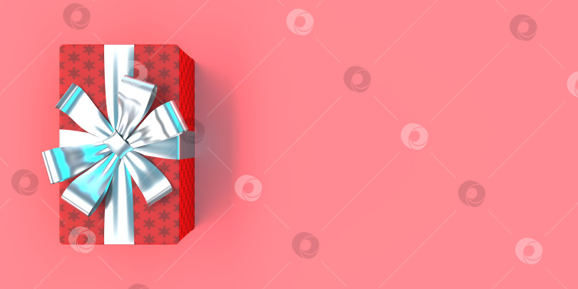 Скачать красная подарочная коробка на розовом фоне фотосток Ozero
