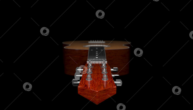 Скачать акустическая гитара на черном фоне фотосток Ozero