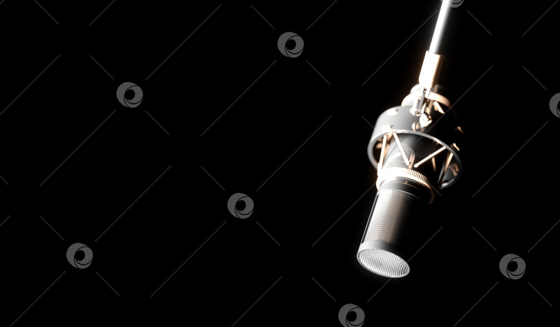 Скачать серебряный микрофон на черном фоне крупным планом фотосток Ozero