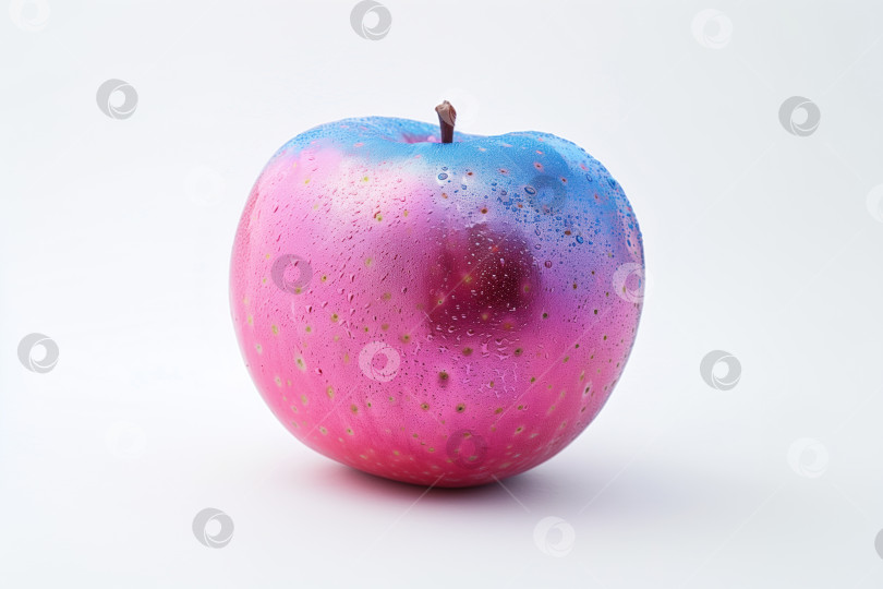 Скачать фиолетовое яблоко с кожурой металлического оттенка на белом фоне фотосток Ozero