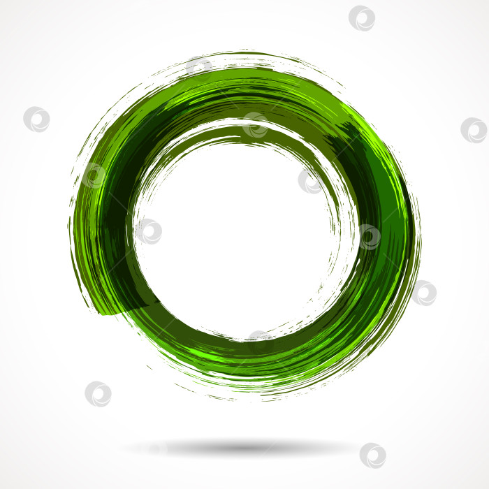 Скачать Свежая зеленая кисть нарисовала акварельное кольцо фотосток Ozero