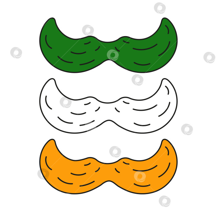 Скачать Векторная иллюстрация флага с усами в честь дня Патрика, изолированная на белом фоне символом ирландского знака фотосток Ozero