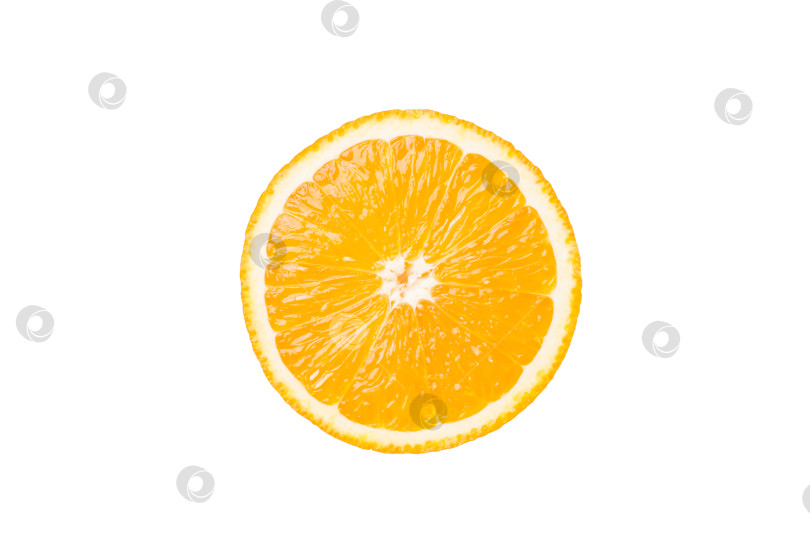 Скачать ломтик апельсина, выделенный на белом фоне контуром вырезки фотосток Ozero