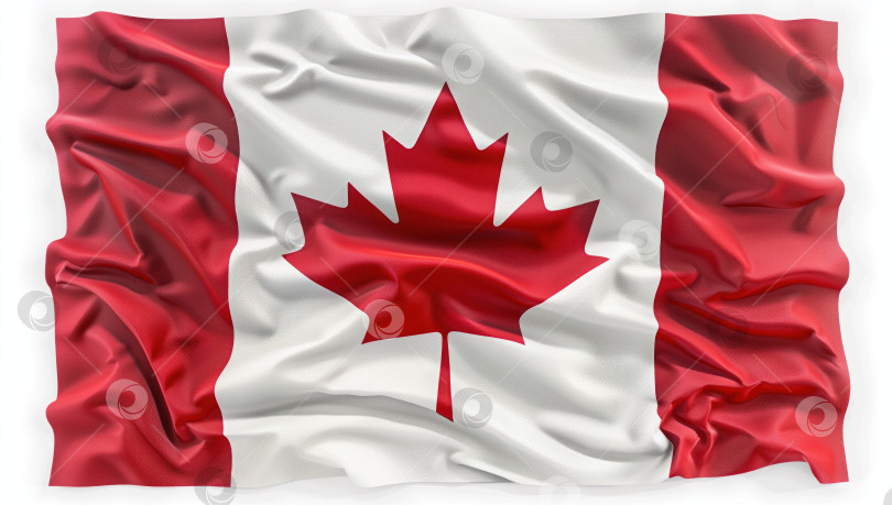 Скачать Крупным планом развевающийся флаг Канады. флаг Канады. День Канады, праздник гражданского общества фотосток Ozero
