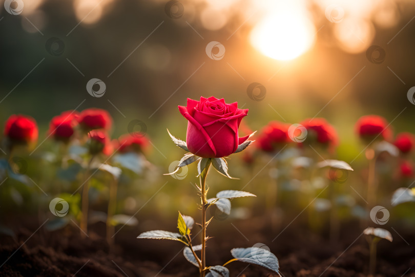 Скачать цветущие красные розы в саду фотосток Ozero