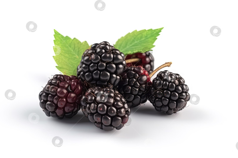Скачать Ежевика на заднем плане. Сочные черные ягоды, свежие и сладкие. Создан искусственный интеллект. фотосток Ozero