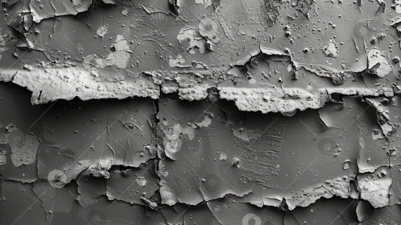 Скачать На снимке крупным планом показана черно-серая поверхность с множеством трещин. Абстрактный фон фотосток Ozero